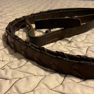 Braided Leather Reins Brown